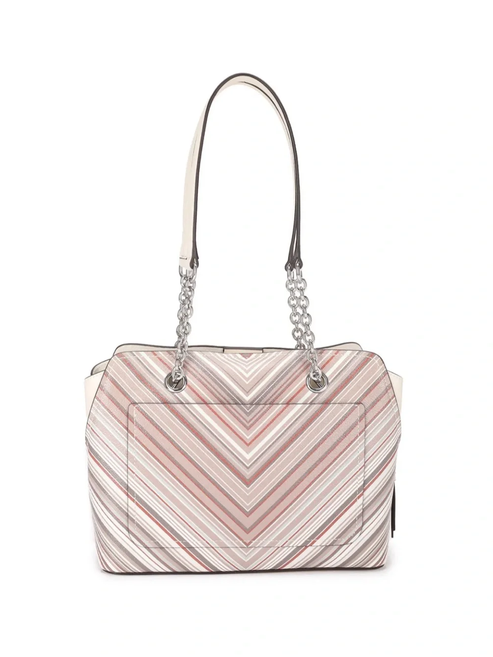 Calvin Klein Striped Chevron Tote Bag in Blush and Cream - Picture 3 of 6